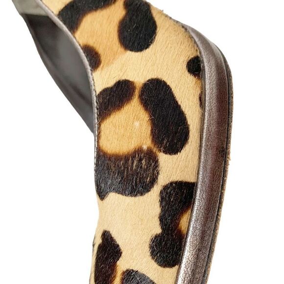 Stuart Weitzman Pony Hair Cheetah Animal Print Platform Leather Pumps Women’s 8M - Picture 8 of 13